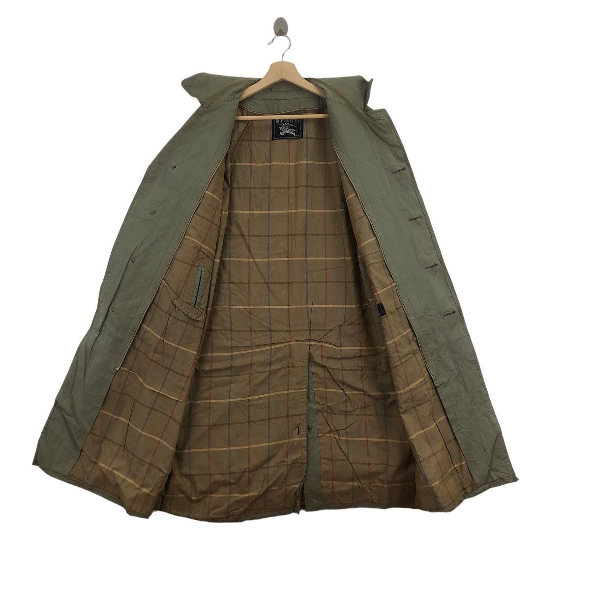 Vtg 90’ BURBERRY LONDON Nova Checks Trench Coat Parka
