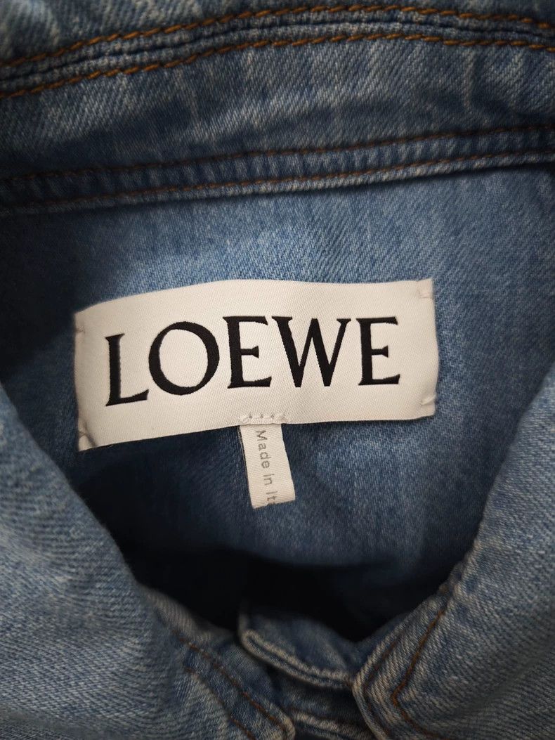 Loewe LOEWE Asymmetric Workwear Denim Jacket for Women Light Blu Size XXS / US 00 / IT 34 - 3 Thumbnail
