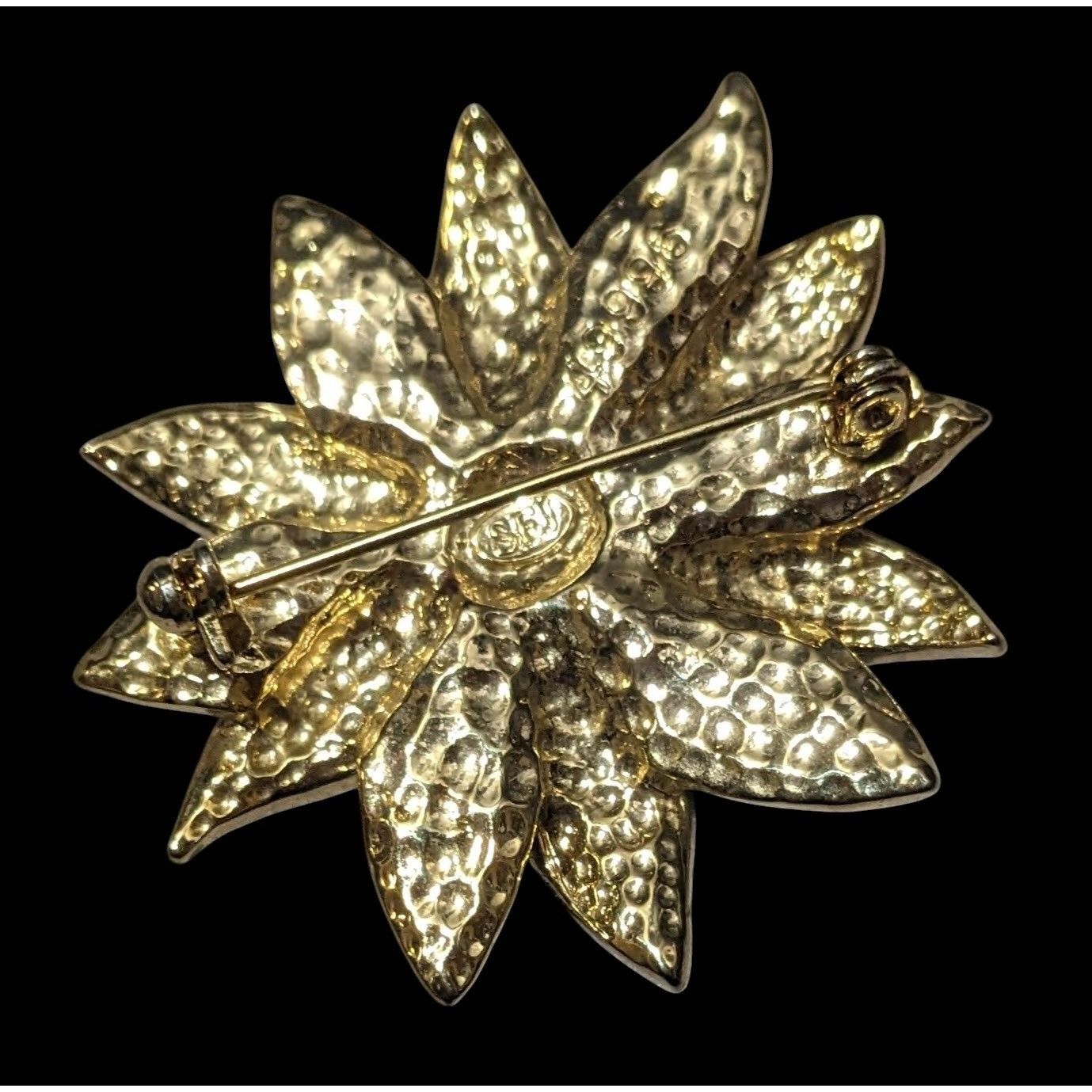 Other Vintage SFJ Christmas Enameled Poinsettia Brooch Size ONE SIZE - 3 Thumbnail