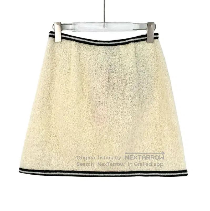 Miu Miu Miu Miu Beige Wool Mini Skirt . Size 23" - 2 Thumbnail