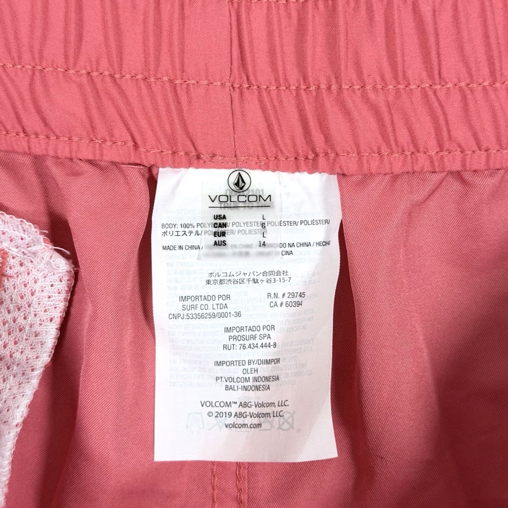 Volcom Volcom Activewear Board Shorts Women's L Coral Pink Floral Logo 34in Waist 2.25in Inseam Summer Beach USA Hipster Reg Womens Size 36" / US 14 / IT 50 - 3 Thumbnail