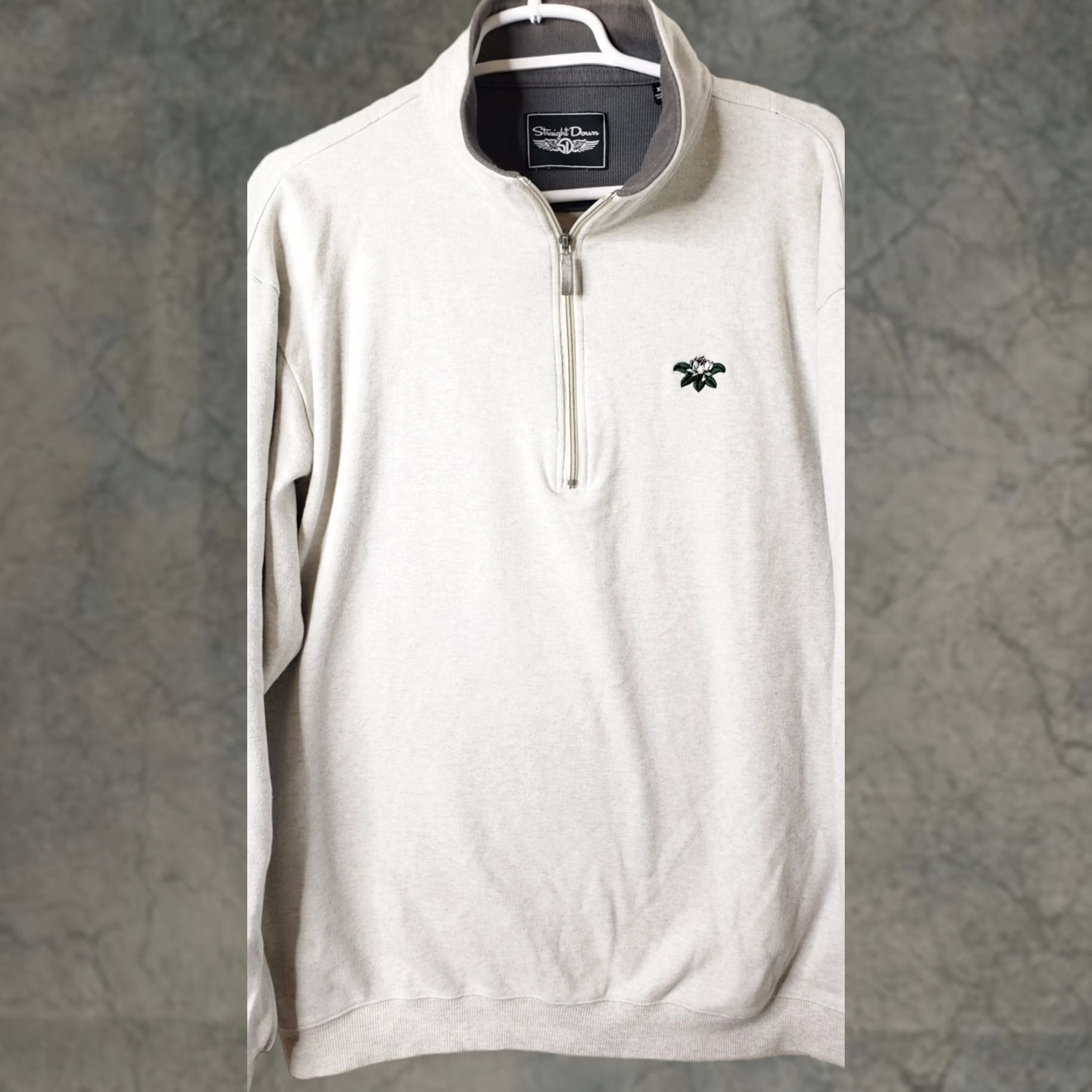 Vintage Straight Down Golfwear Sweater Mens XL Light Gray 1/4 Zip Pullover Size US XL / EU 56 / 4 - 1 Thumbnail