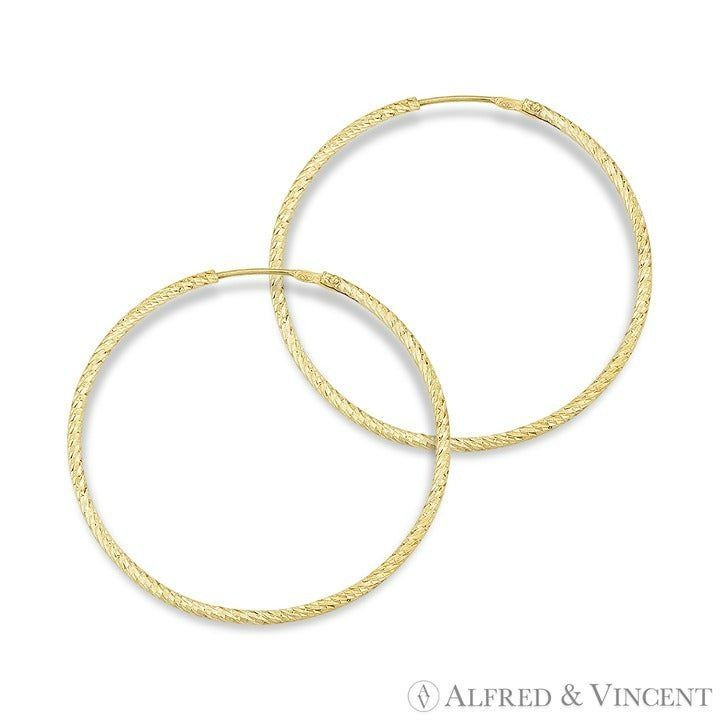 Other Diamond-Cut Pave Tube Hoop Earrings in .925 Sterling Silver Size ONE SIZE - 1 Preview