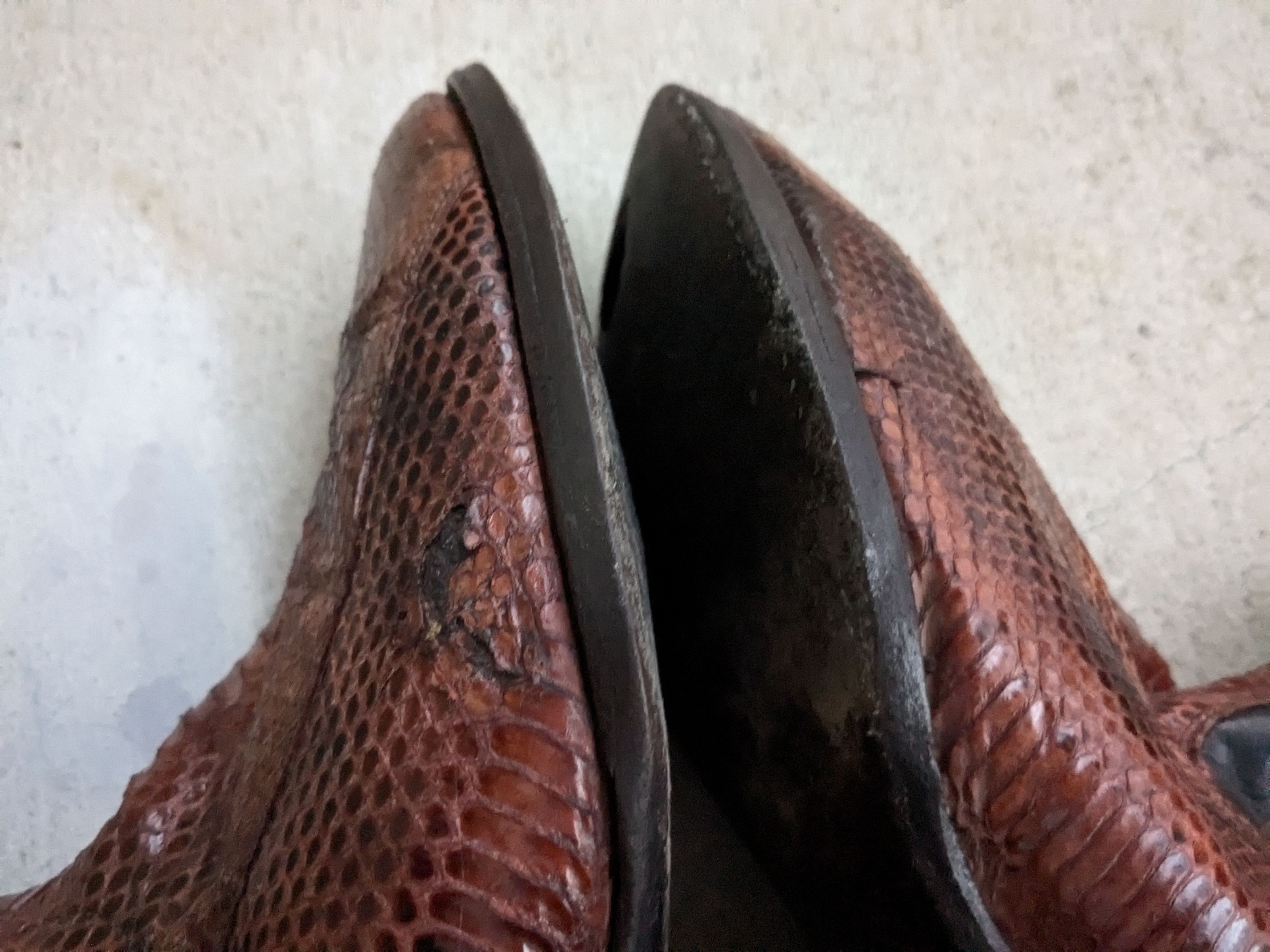 Dan Post × Vintage Dan Post Cowboy Boots Brown 10 EW Wide Snake Leather Size US 10 / EU 43 - 8 Thumbnail