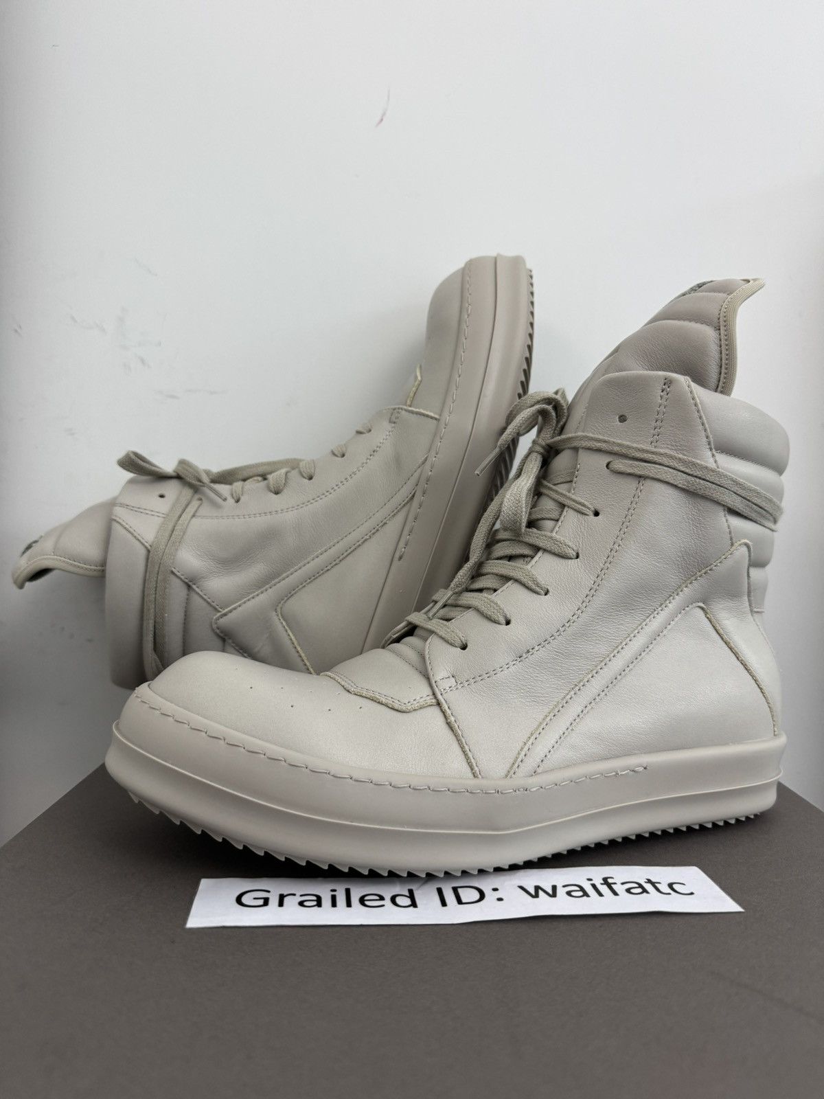 Rick Owens RICK OWENS LEATHER PEARL GEOBASKETS Size US 9 / EU 42 - 1 Thumbnail