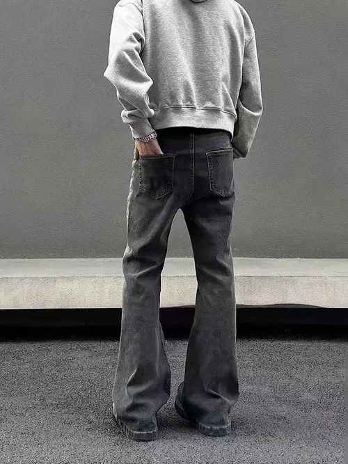Japanese Brand × Jean Washed vintage straight-leg micro-flared jeans Size US 30 / EU 46 - 4 Thumbnail
