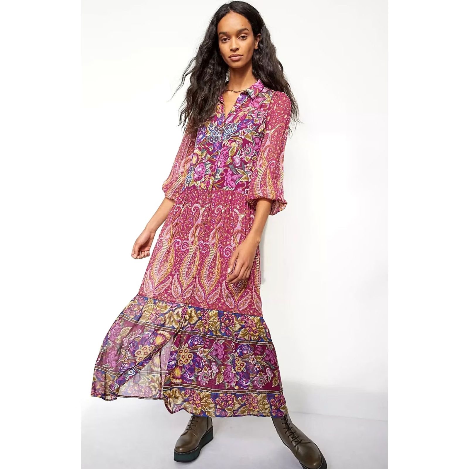 Anthropologie Anthropologie Nikole Maxi Shirtdress Button Front Pullover Women's S Size S / US 4 / IT 40 - 2 Thumbnail