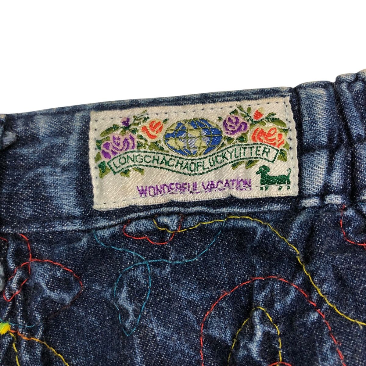 Japanese Brand 📌Vintage Denim Jeans Colourful Quilted Design Size 28" / US 6 / IT 42 - 14 Thumbnail