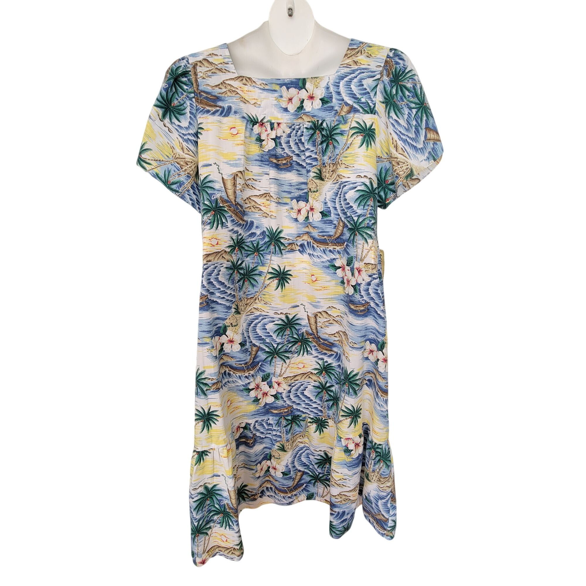 Vintage Vintage KYS Hawaiian 3XL House Dress Pocket Tropical Floral Size 3XL / US 20-22 - 2 Thumbnail