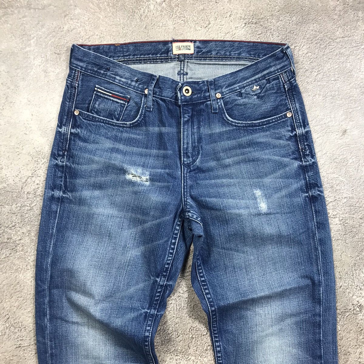 Vintage vintage tommy hilfiger denim jeans distressed flared 90s Size US 26 / EU 42 - 3 Thumbnail