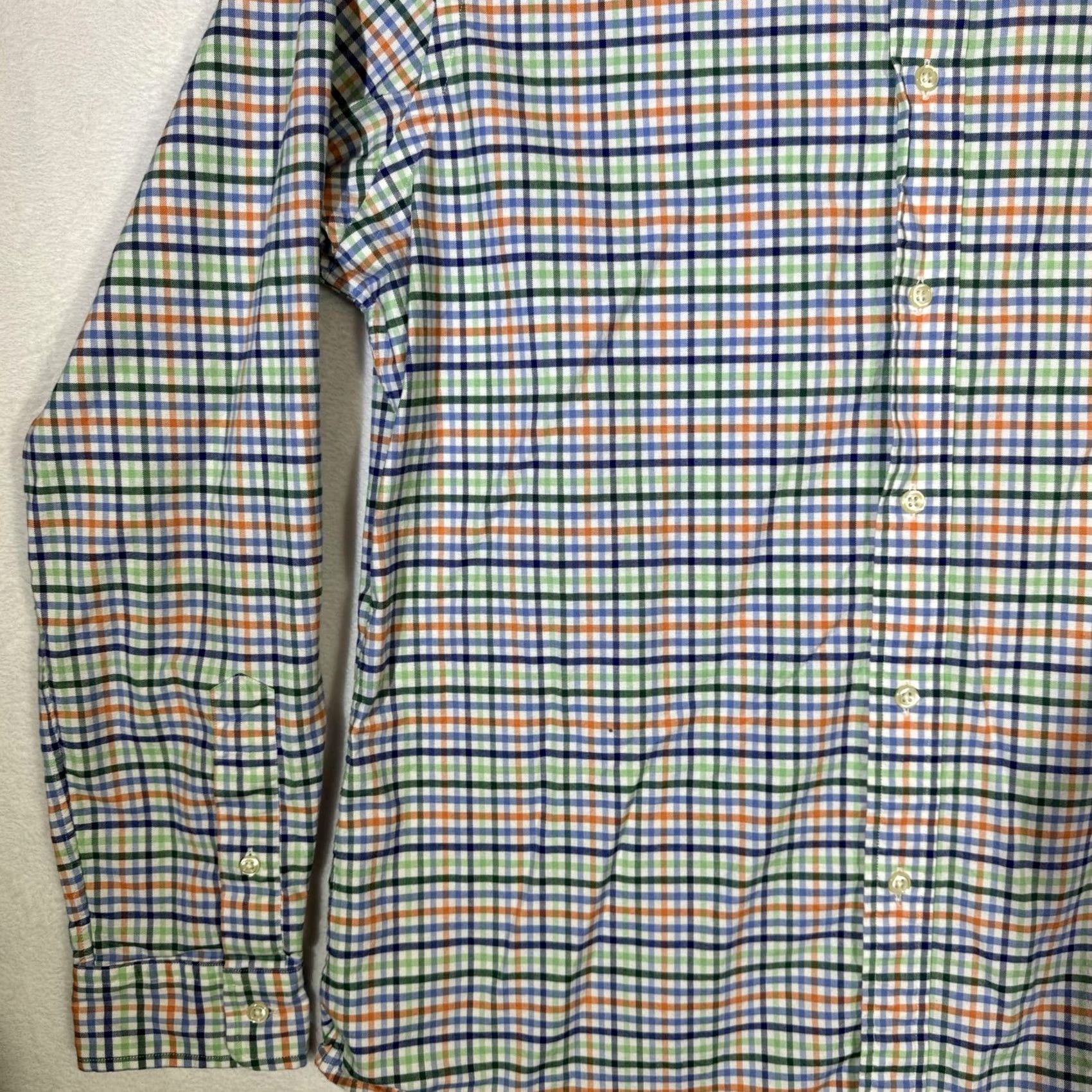 Ralph Lauren Ralph Lauren Shirt Mens XL Blue Green Orange Plaid Stretch Oxford Slim Fit Polo Shirts Polo Pony Embroidered Button-Down Classic Preppy Size US XL / EU 56 / 4 - 4 Thumbnail