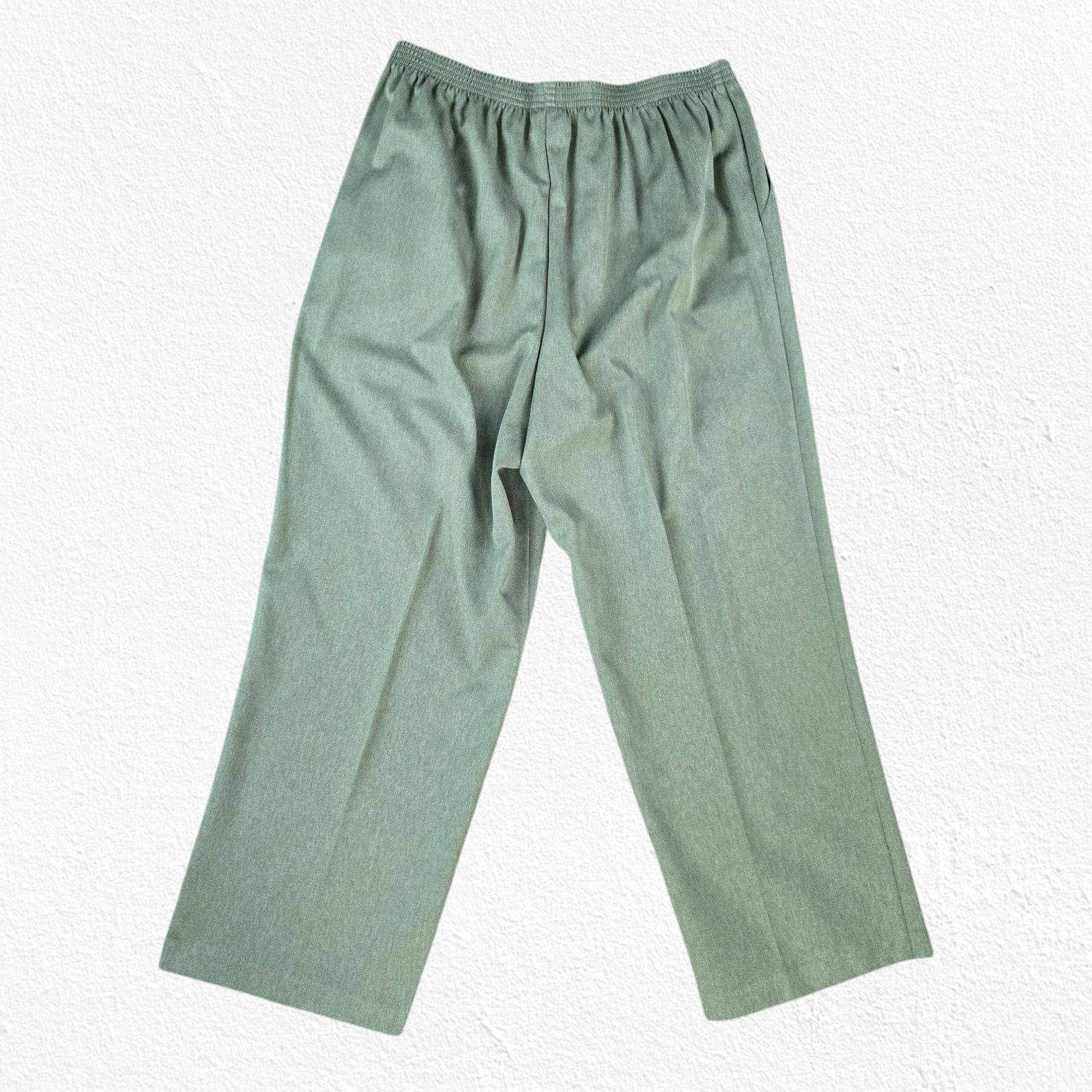 Other 90s Y2K Sage Green Elastic Waist Pants Size 14 Size 36" / US 14 / IT 50 - 7 Thumbnail