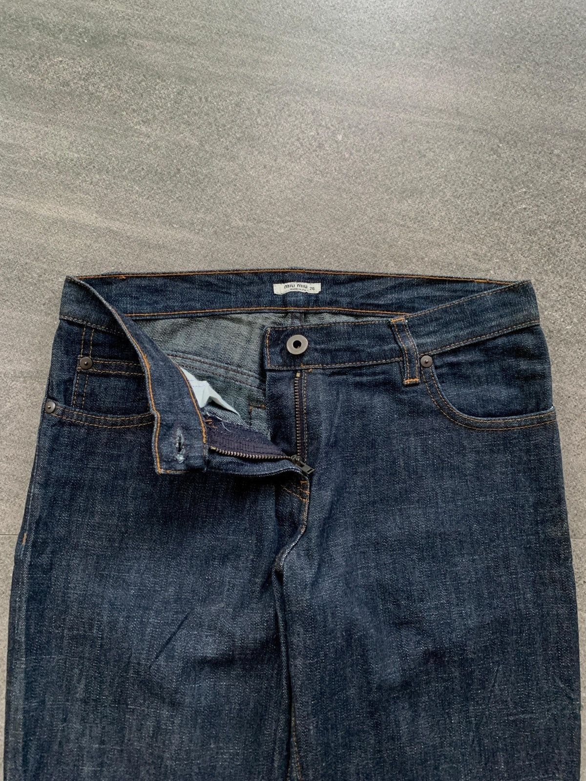 Miu Miu 2000s Flared Indigo Denim Jeans Size US 27 - 3 Thumbnail