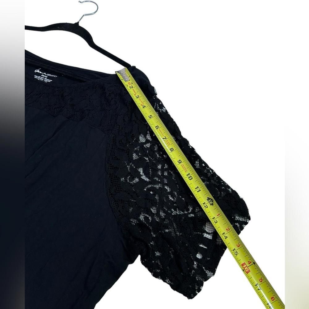 Designer Lane Bryant l Black Lace Sleeve Tee 26/28/4X Size M / US 6-8 / IT 42-44 - 5 Thumbnail