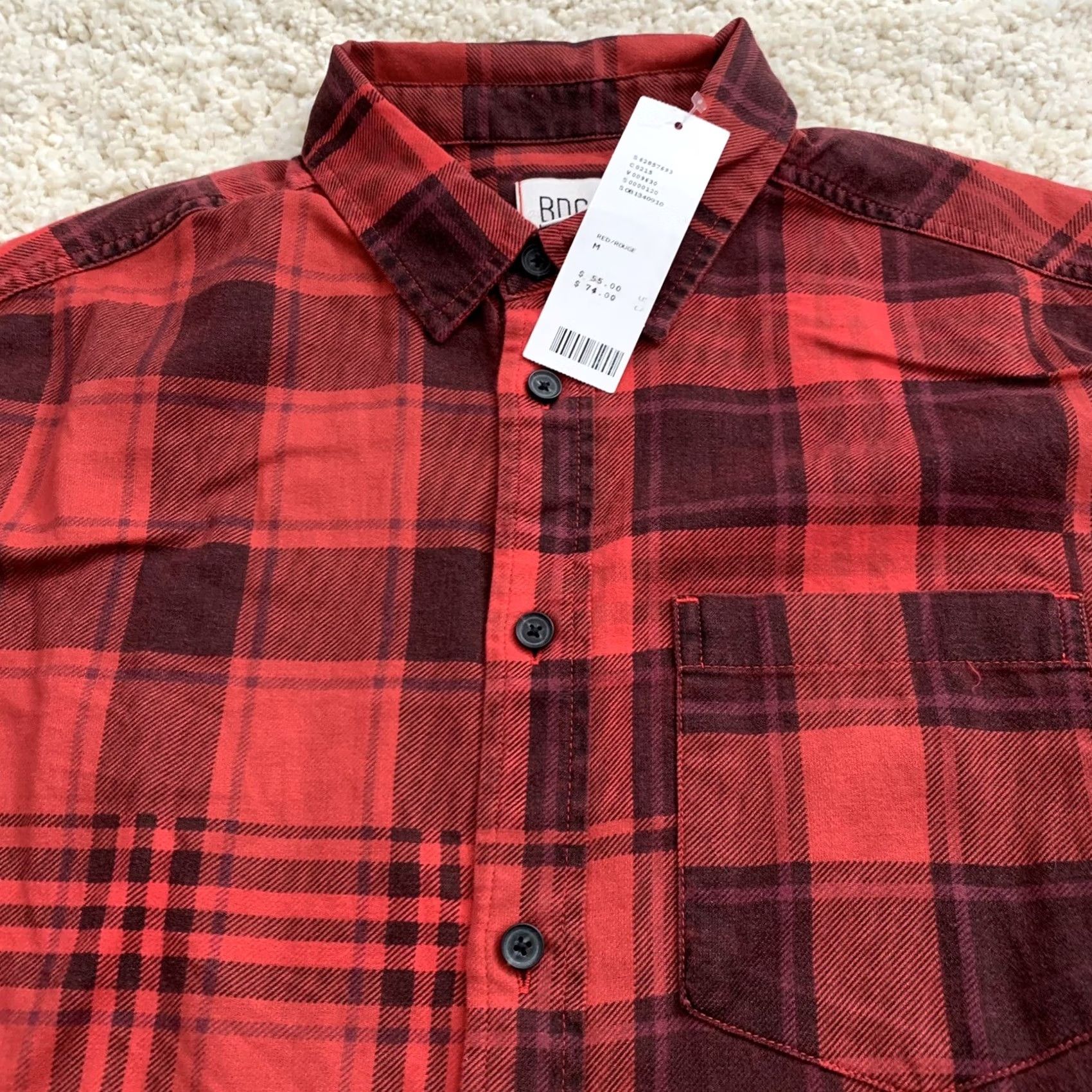 Bdg BDG Button-Up Shirt Mens M Red Black Plaid Urban Outfitters NEW Shirt Mens M Red Black Plaid Urban Outfitters BDG Button-Up Shirt Size US M / EU 48-50 / 2 - 3 Thumbnail