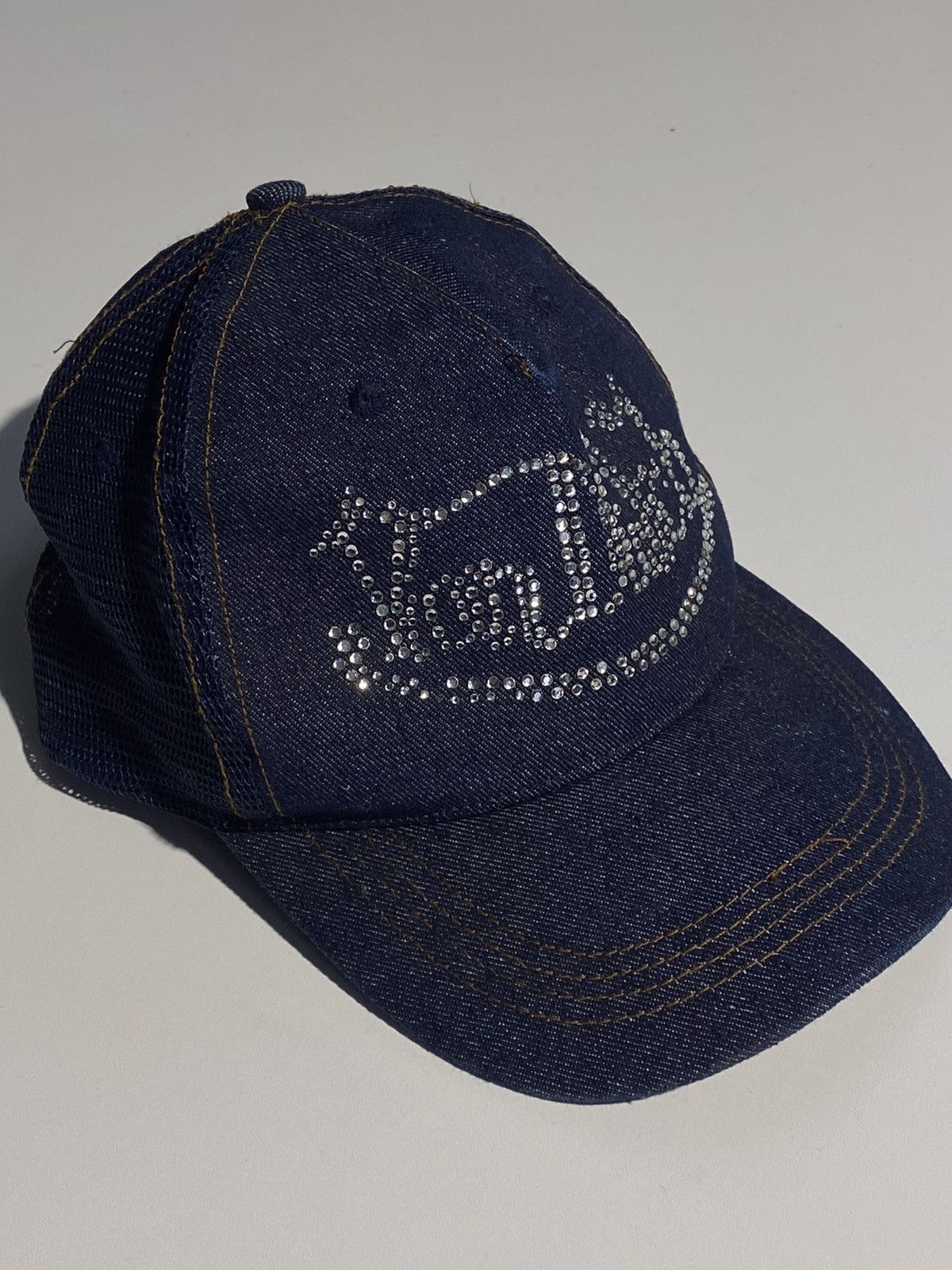 Von Dutch 🔥 00s VON DUTCH RHINESTONES EMBELLISHED DENIM CAP Y2k Size ONE SIZE - 3 Thumbnail