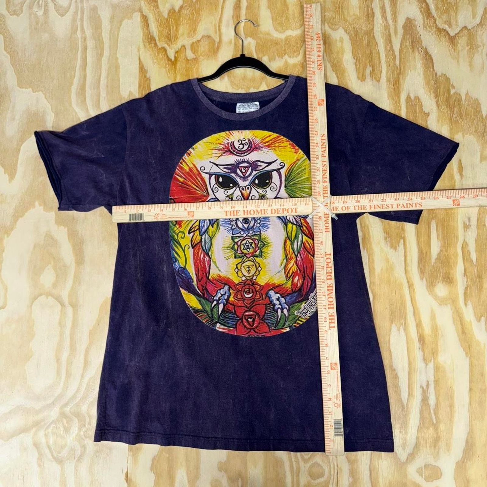 Vintage Vintage y2k chakra owl tie dye t-shirt Size US XL / EU 56 / 4 - 3 Thumbnail
