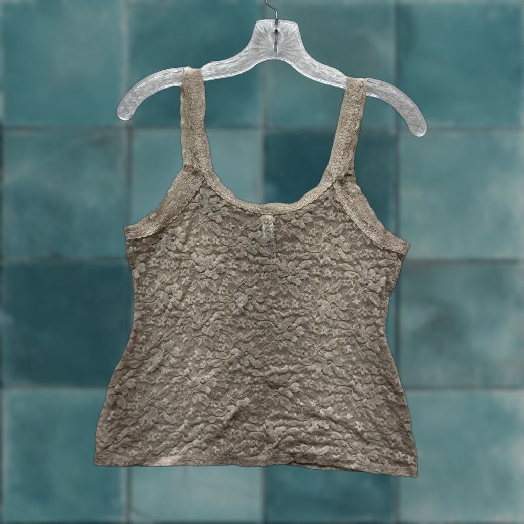 Vintage VINTAGE Gilligan & O'Malley Camisole Tank Top M Beige Lace Boho Fairy Grunge Womens Size M / US 6-8 / IT 42-44 - 1 Thumbnail
