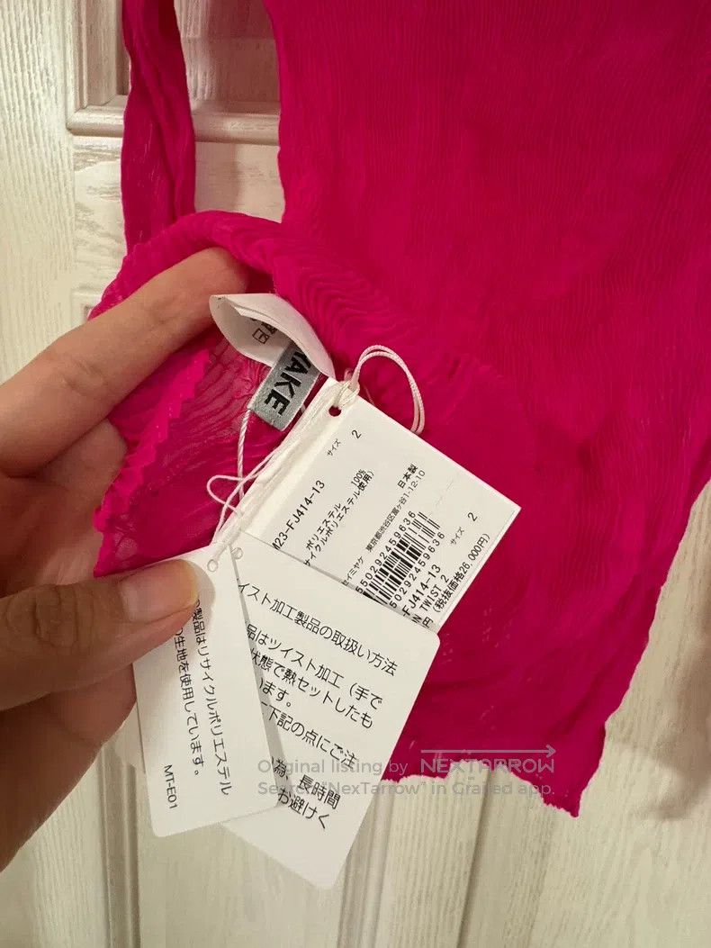 Issey Miyake Issey Miyake Magenta Semi-turtleneck Willow-patterned Top Size M / US 6-8 / IT 42-44 - 4 Thumbnail