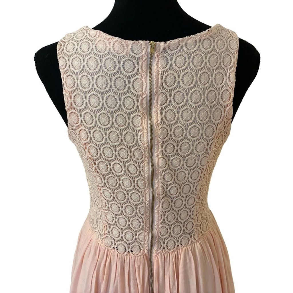 Other Altar'd State sz M Lace Sleeveless Peach Hi Lo Maxi Dress Size M / US 6-8 / IT 42-44 - 6 Thumbnail