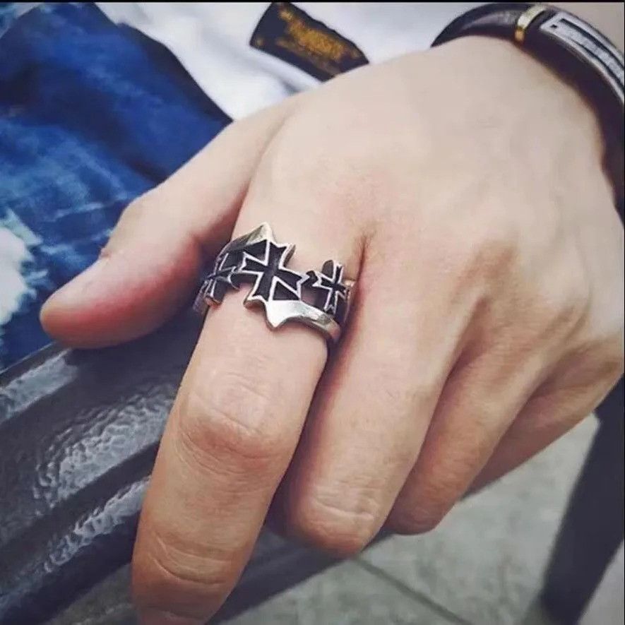 Japanese Brand Retro Triple Cross Ring Size ONE SIZE - 3 Thumbnail