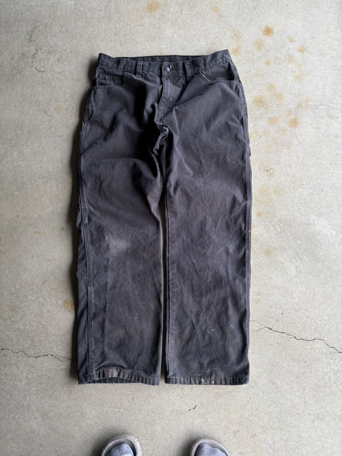 Dickies Vintage 90s Dickies Faded Black Grunge Wide Leg Workwear Size US 32 / EU 48 - 2 Thumbnail