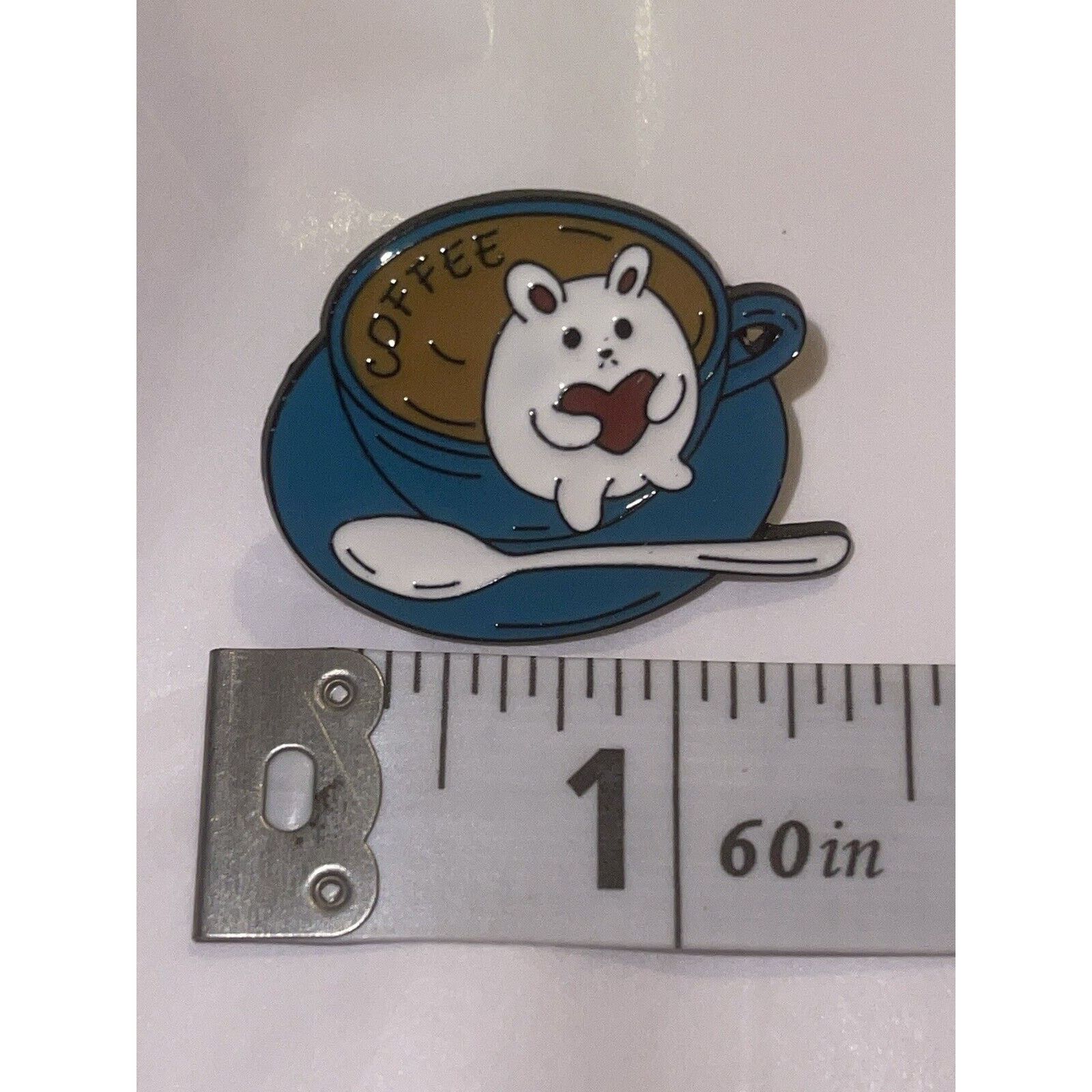 Other Heart Hamster Mouse Coffee Latte Pin Brooch Size ONE SIZE - 1 Preview