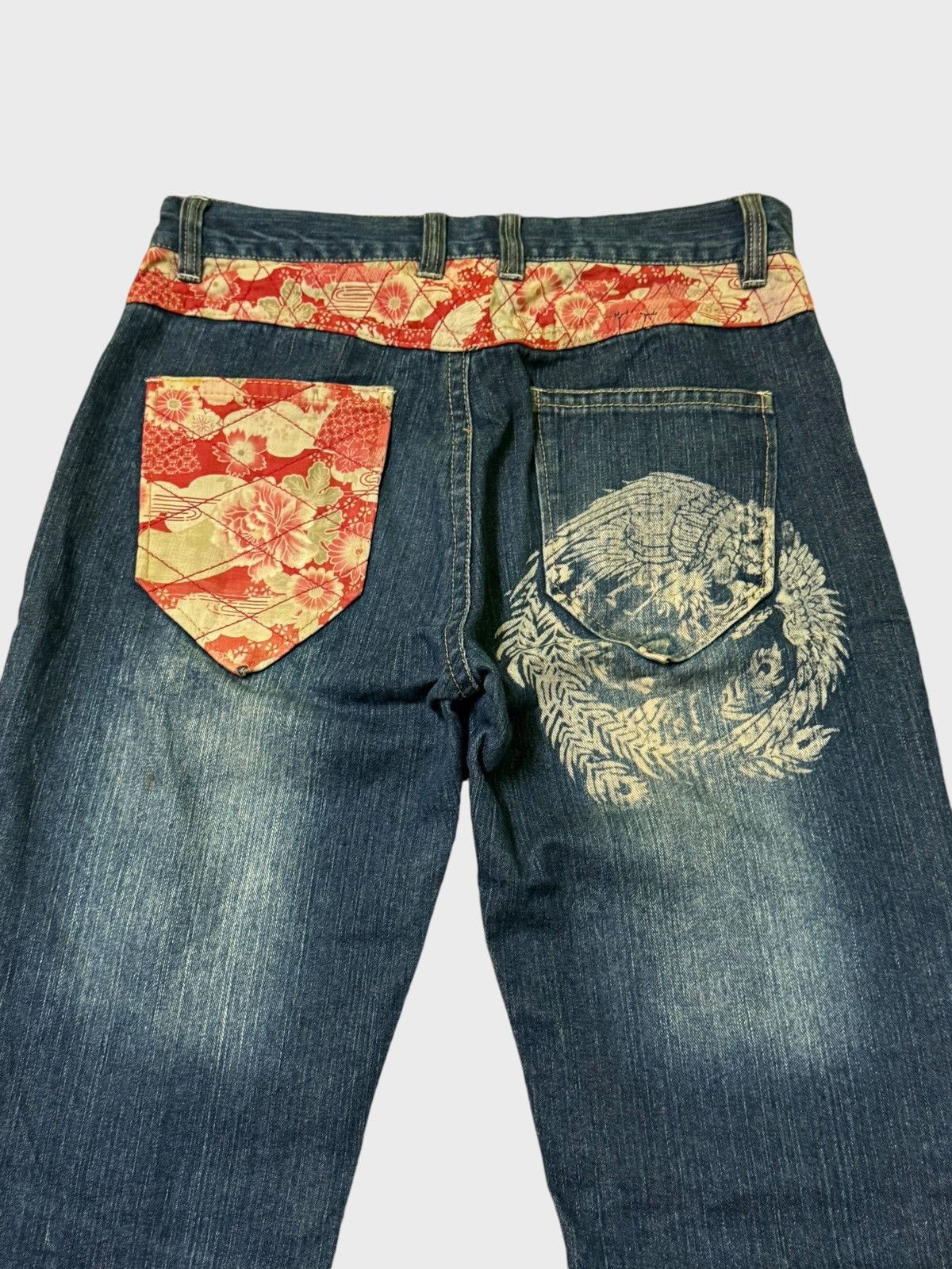Japanese Brand × Vintage Vintage Japan Tattoo Koi Fish Acid Wash Floral Designs Jeans Size US 30 / EU 46 - 8 Thumbnail
