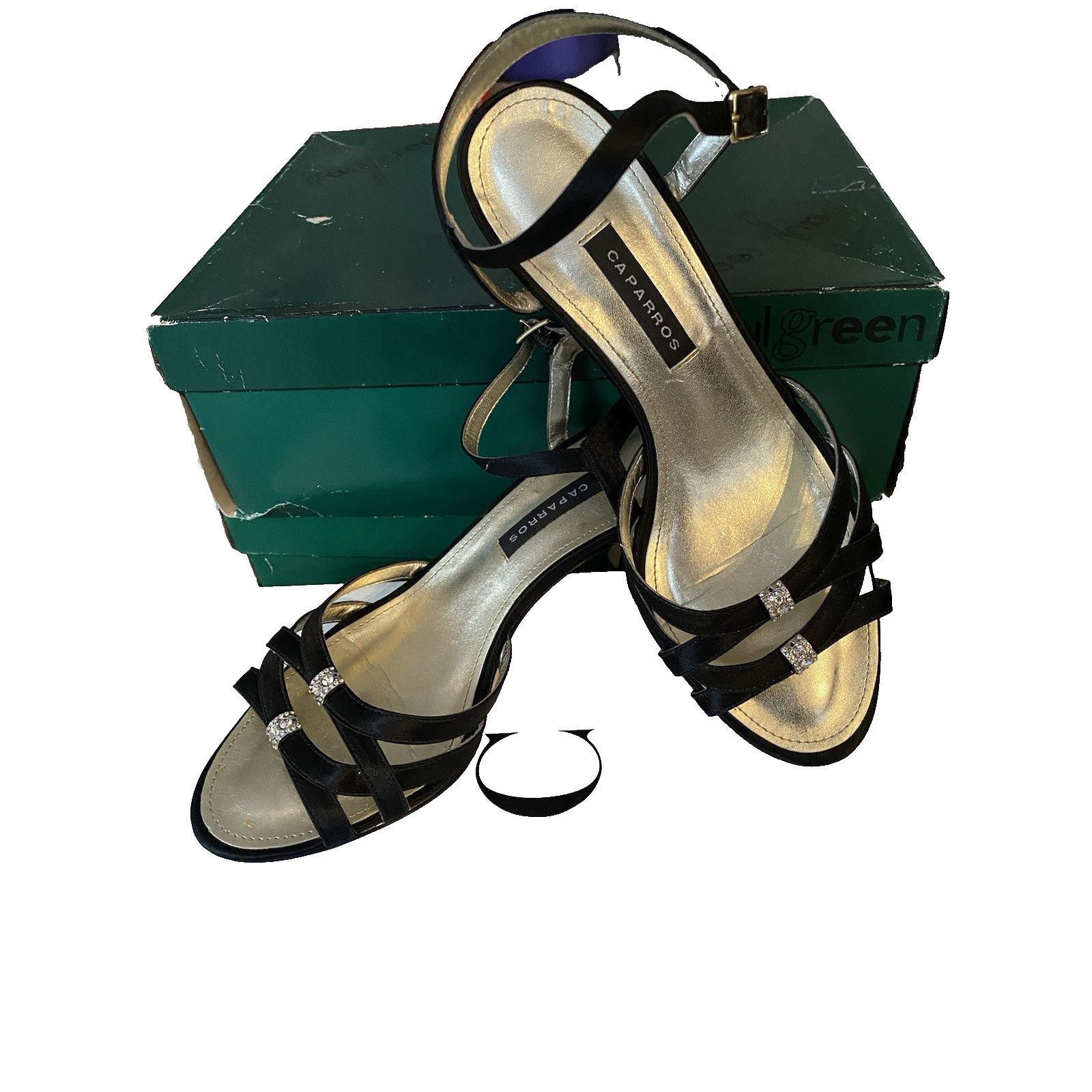 & Other Stories Caparros Kitten Heels Strappy sz 6M Blk Silk Size US 6 / IT 36 - 1 Thumbnail