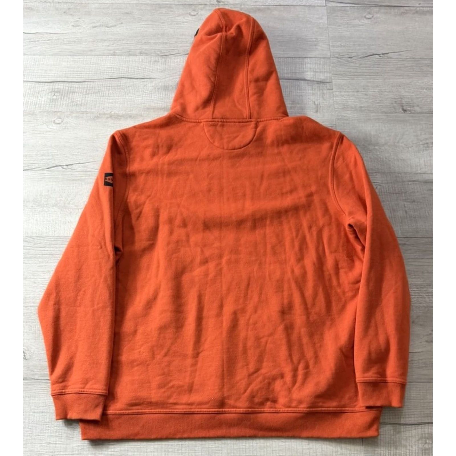 Vintage BRUNT Hoodie Mens 3XL Orange Pullover Fleece Heavyweight Hooded Long Sleeve Pockets Logo Snap Neck Deep Winter Outdoor Regular Mens Size US XXL / EU 58 / 5 - 2 Thumbnail