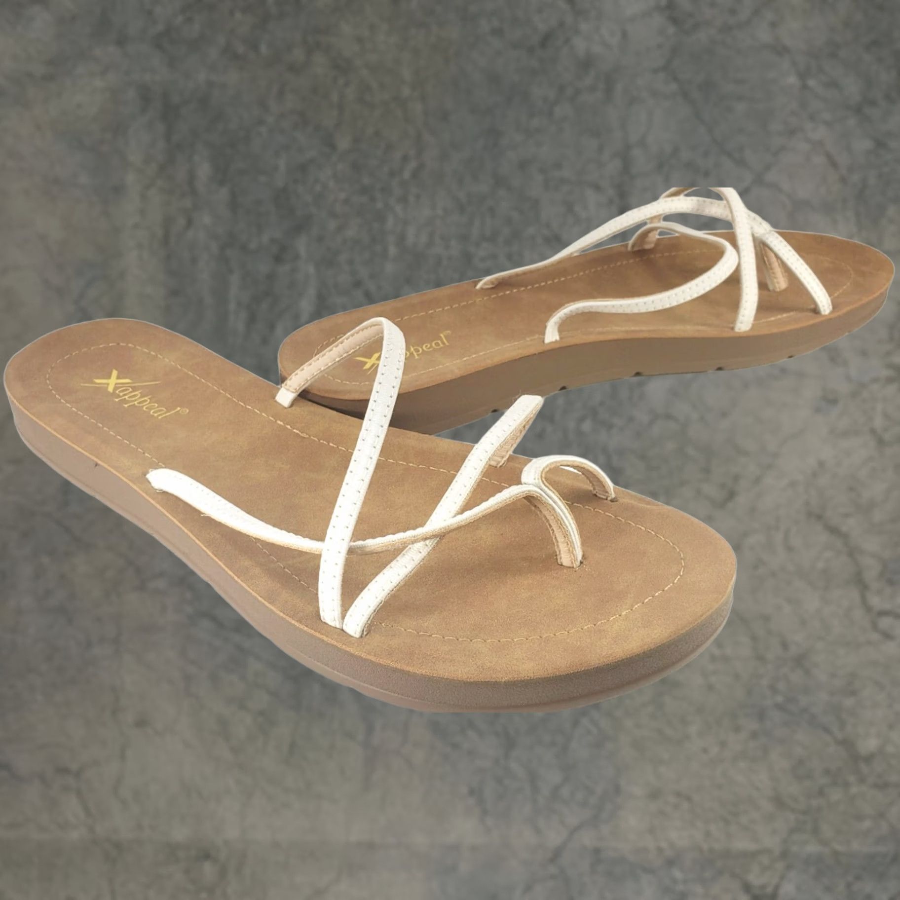 Vintage XAPPEAL Jenni Women's Flip Flop Sandal White Size 11 Slips On Straps Sandal Fashion Casual Shoes Womens Size US 10 / IT 40 - 1 Thumbnail