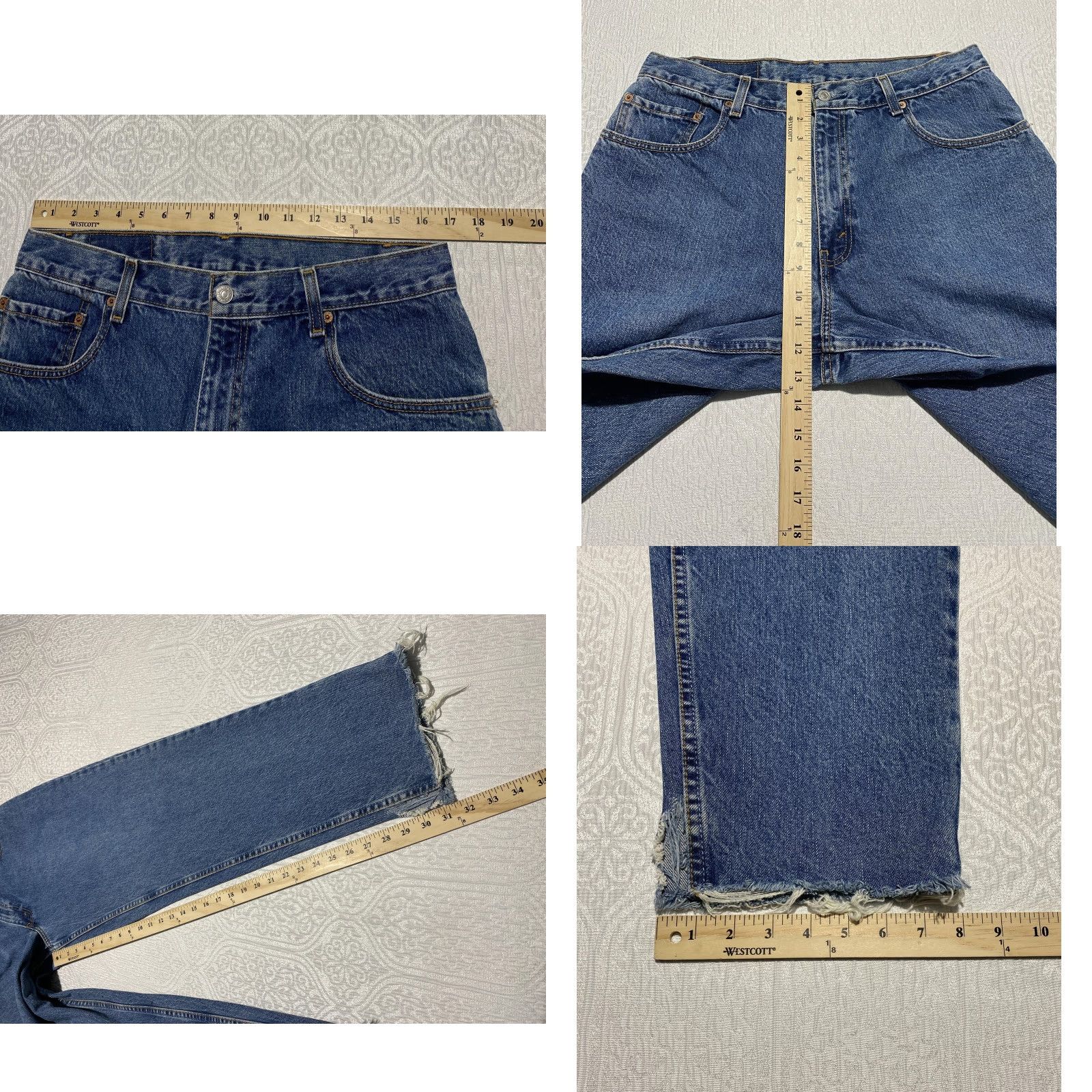 Levi's VINTAGE Levi's Jeans 560 Mens 34x32 Blue Loose Fit Tapered Leg Distressed Frayed Hem Y2k Jeans Size US 34 / EU 50 - 8 Thumbnail