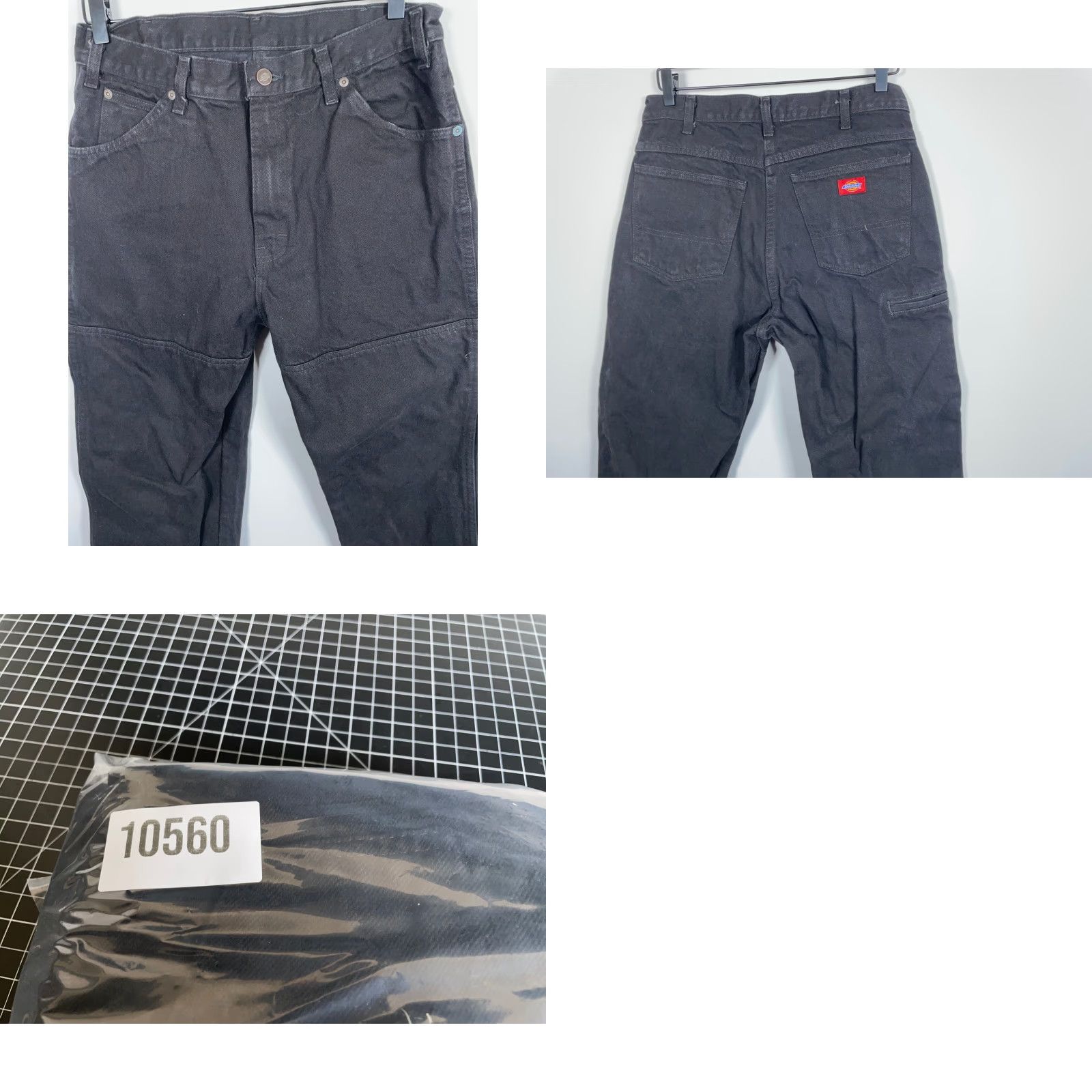 Dickies Dickies Jeans Men's 34 x 34 Black Denim Double Knee 5-Pocket Zip Fly Mid Rise Straight Vintage 90s Grunge Retro Width 32 x 33 Size US 32 / EU 48 - 9 Thumbnail