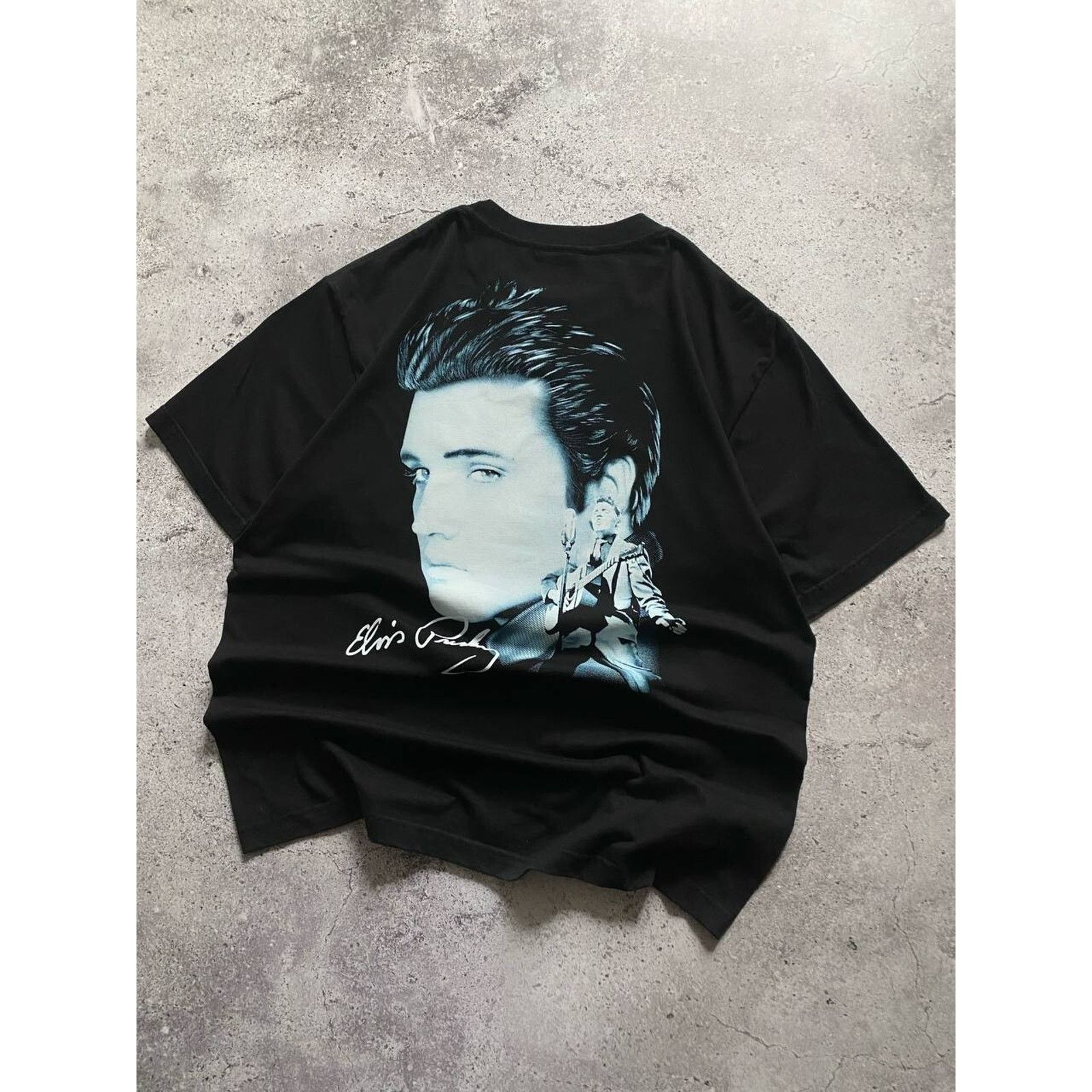 Band Tees × Vintage VINTAGE ELVIS PRESLEY PORTRAIT PHOTO DOUBLE SIDED KING TEE Size US XL / EU 56 / 4 - 6 Thumbnail