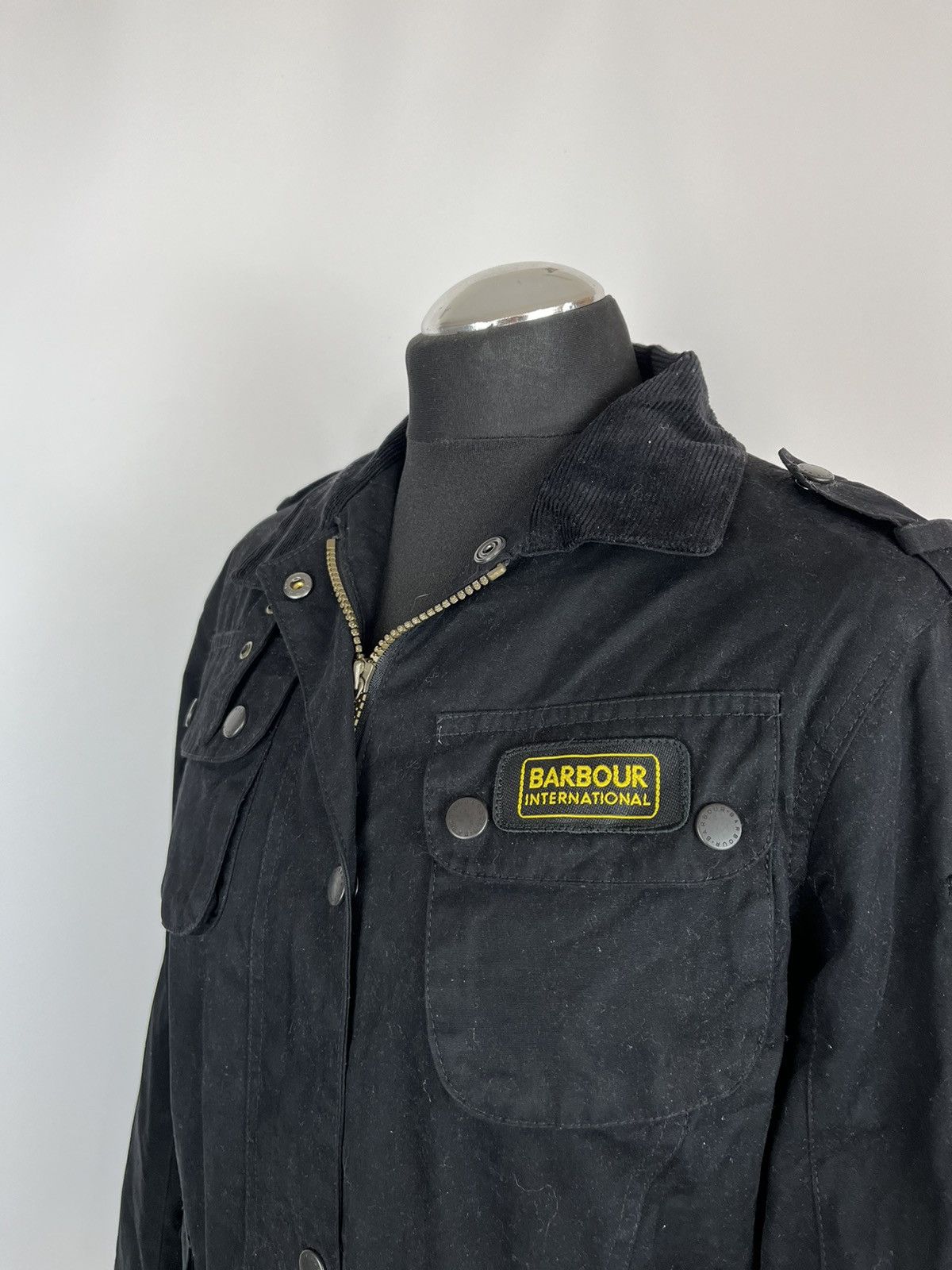 Barbour × Designer Barbour L1281 International Jacket UK 12 Black Belted (0362) Size M / US 6-8 / IT 42-44 - 5 Thumbnail