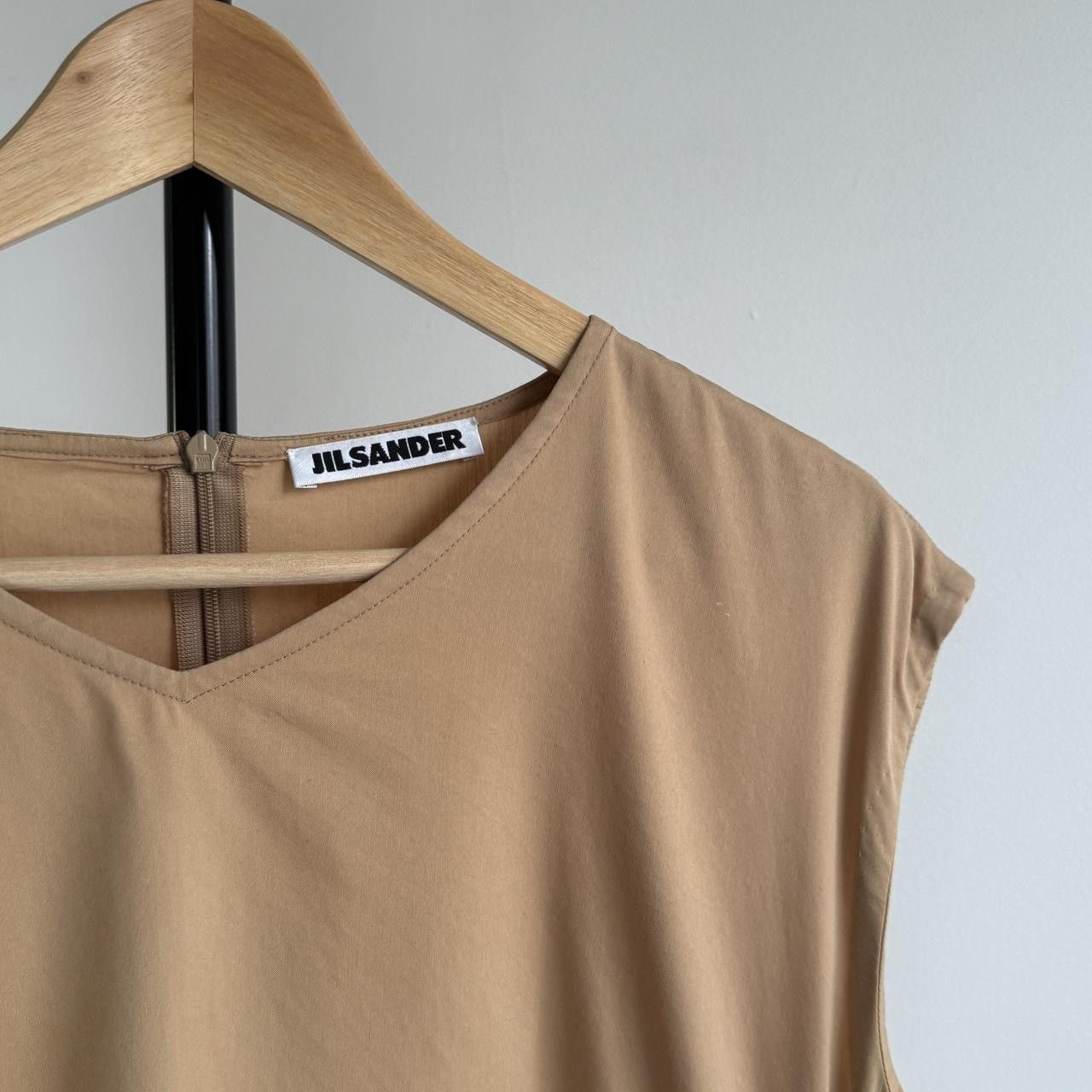 Jil Sander JIL SANDER VINTAGE tan dress with black belt. Size M / US 6-8 / IT 42-44 - 8 Thumbnail