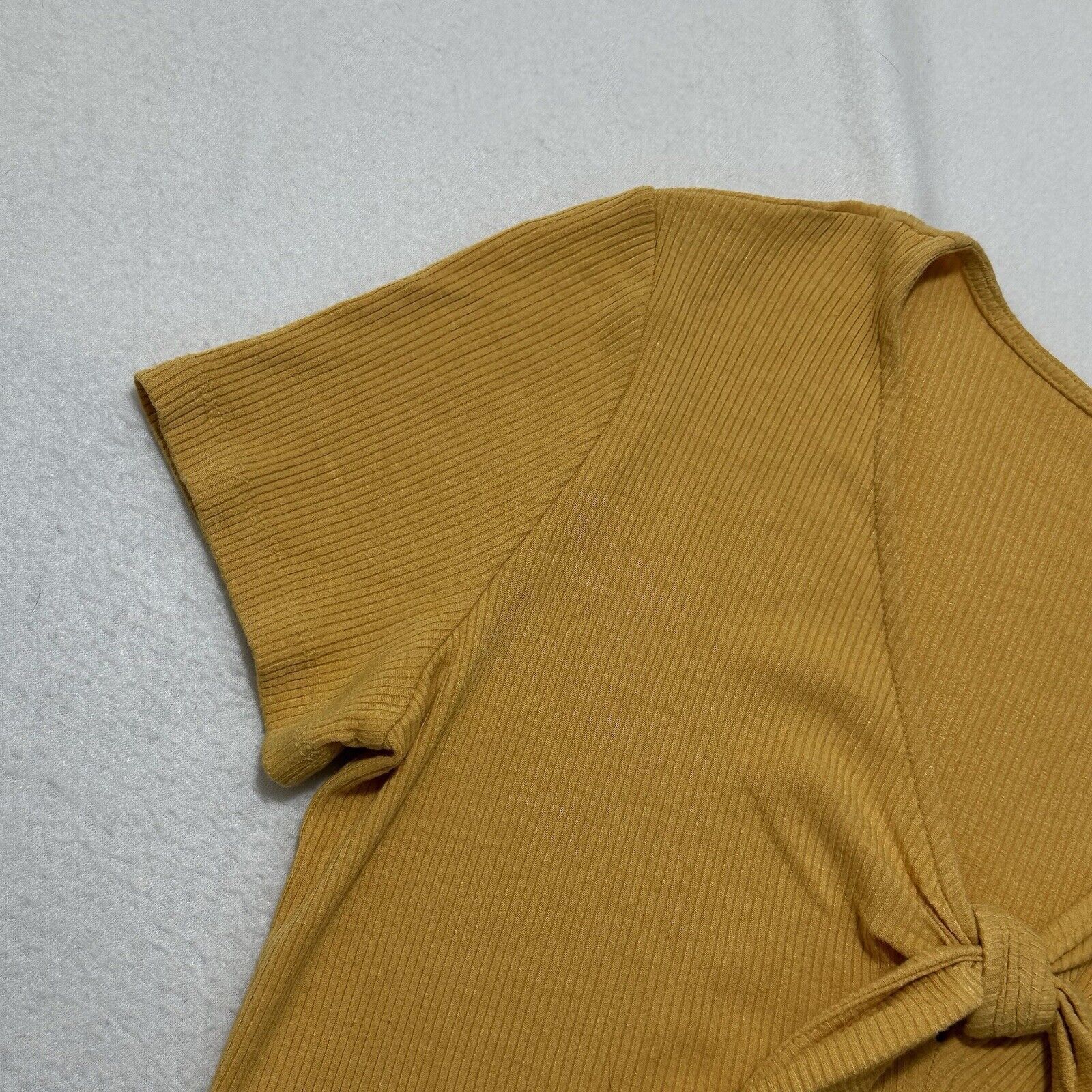 Other Pleione Small Yellow V-Neck Tie Front Lightweight T Shirt Size S / US 4 / IT 40 - 6 Thumbnail
