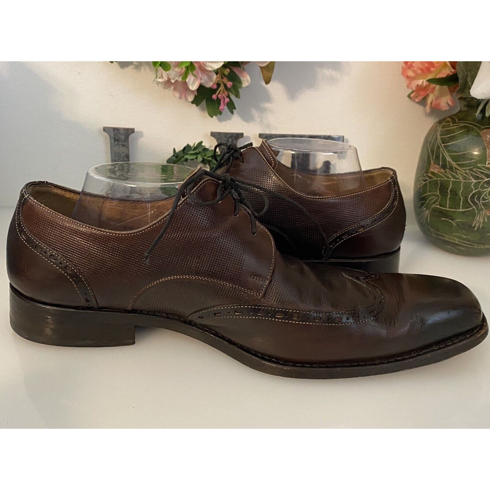 Vintage Calzoleria Harris Italy Barney's NY Handmade Oxford Wing Tip Size US 10.5 / EU 43-44 - 5 Thumbnail