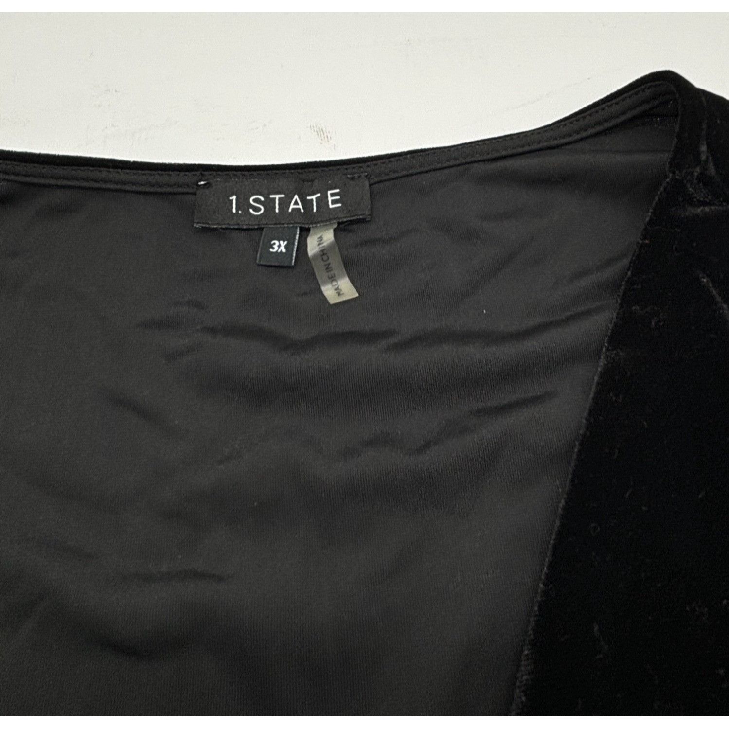 Other 1.State Trendy Plus Size Stretch Velvet Top, Black, 3X Size ONE SIZE - 7 Thumbnail