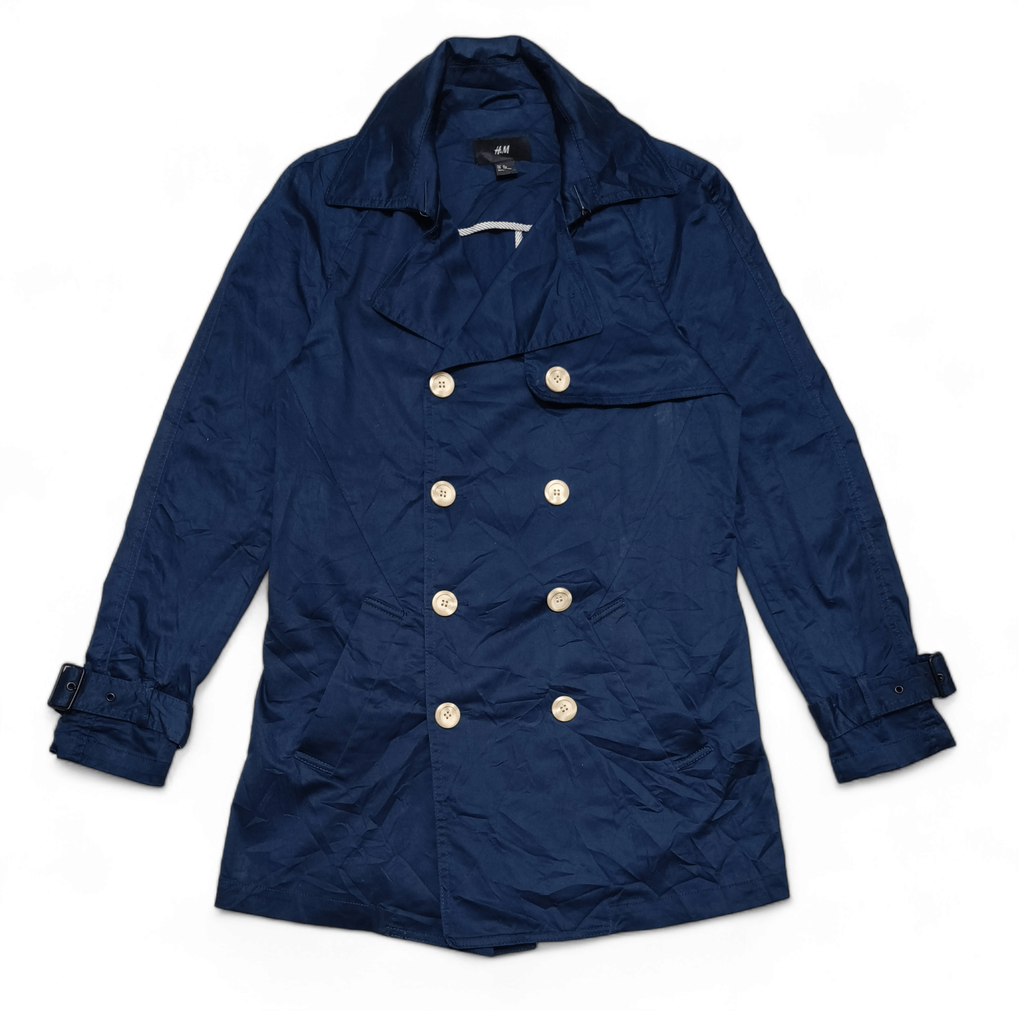 Other H&M Women's Navy Trench Coat Size XS / US 0-2 / IT 36-38 - 2 Thumbnail
