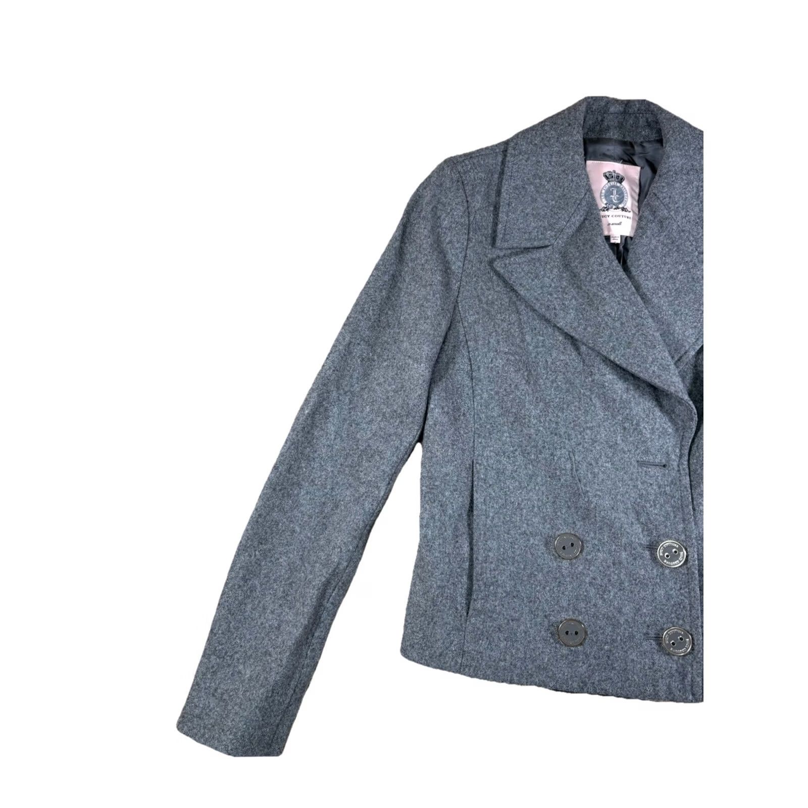 Juicy Couture VINTAGE Juicy Couture Blazer Wool Tweed Grey XS Women Junior? Size XS / US 0-2 / IT 36-38 - 2 Thumbnail
