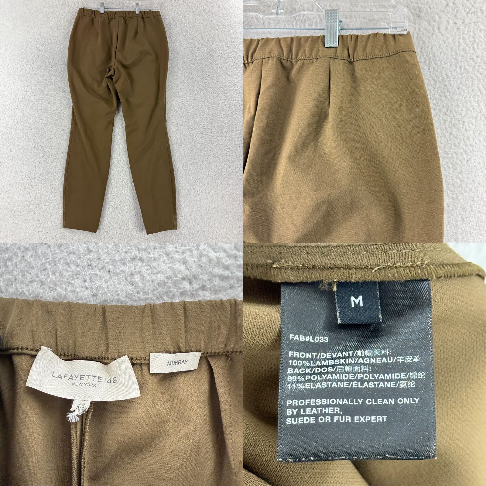Vintage Lafayette 148 Murray Pant Womens Medium Brown Cropped Ankle Zip Pull On Stretch Size 32" / US 10 / IT 46 - 9 Thumbnail
