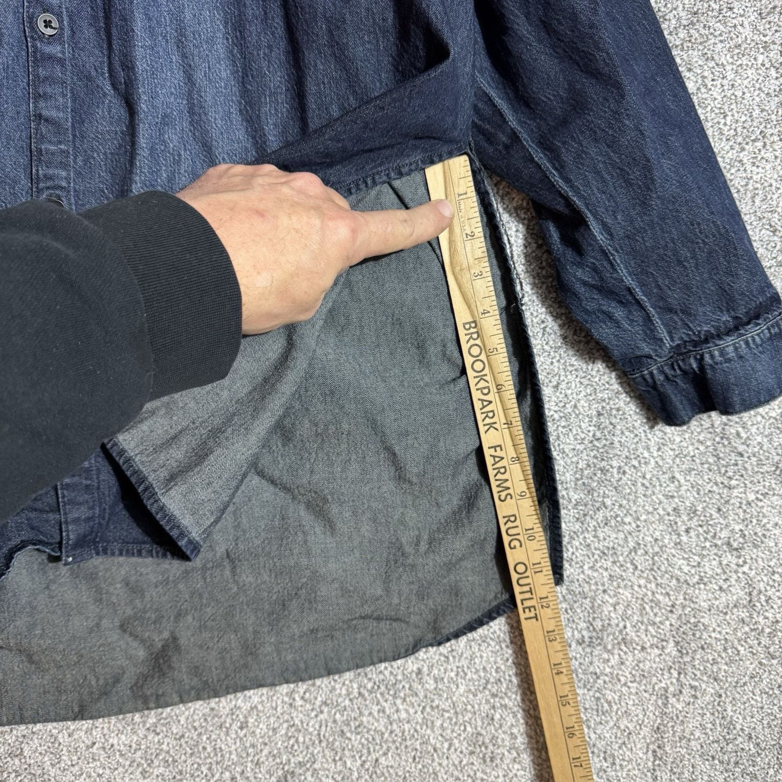 Lucky Brand Lucky Brand Denim Shirt Women Large True Indigo Grunge Boho Size L / US 10 / IT 46 - 4 Thumbnail