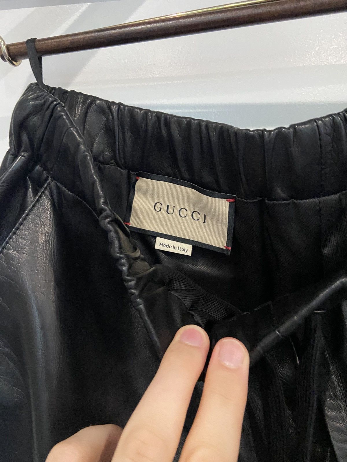 Gucci Gucci black leather jogger pants Size US 32 / EU 48 - 6 Thumbnail