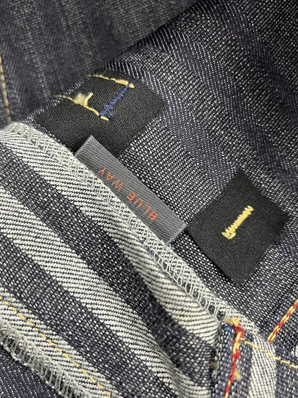 Japanese Brand Vintage Blue Way Japan Striped Indigo Denim Flared Jeans Size US 33 - 8 Thumbnail