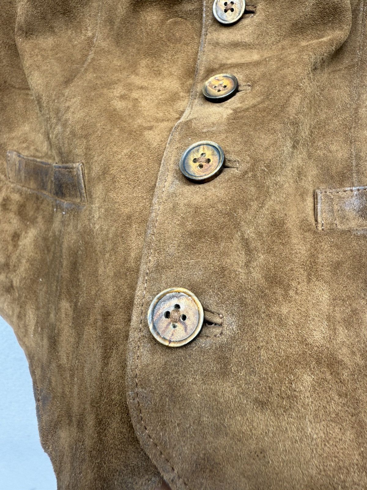 Ralph Lauren RALPH LAUREN Goat Suede Leather Brown Rugged Vest Size US XS / EU 42 / 0 - 6 Thumbnail