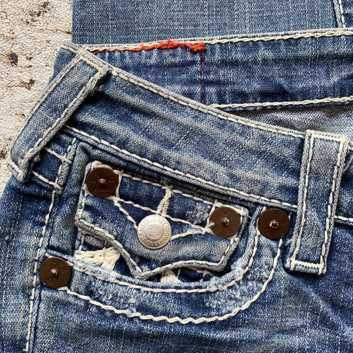 True Religion 2000’s True Religion Joey Distressed Bootcut Flare Pants Size US 28 / EU 44 - 4 Thumbnail
