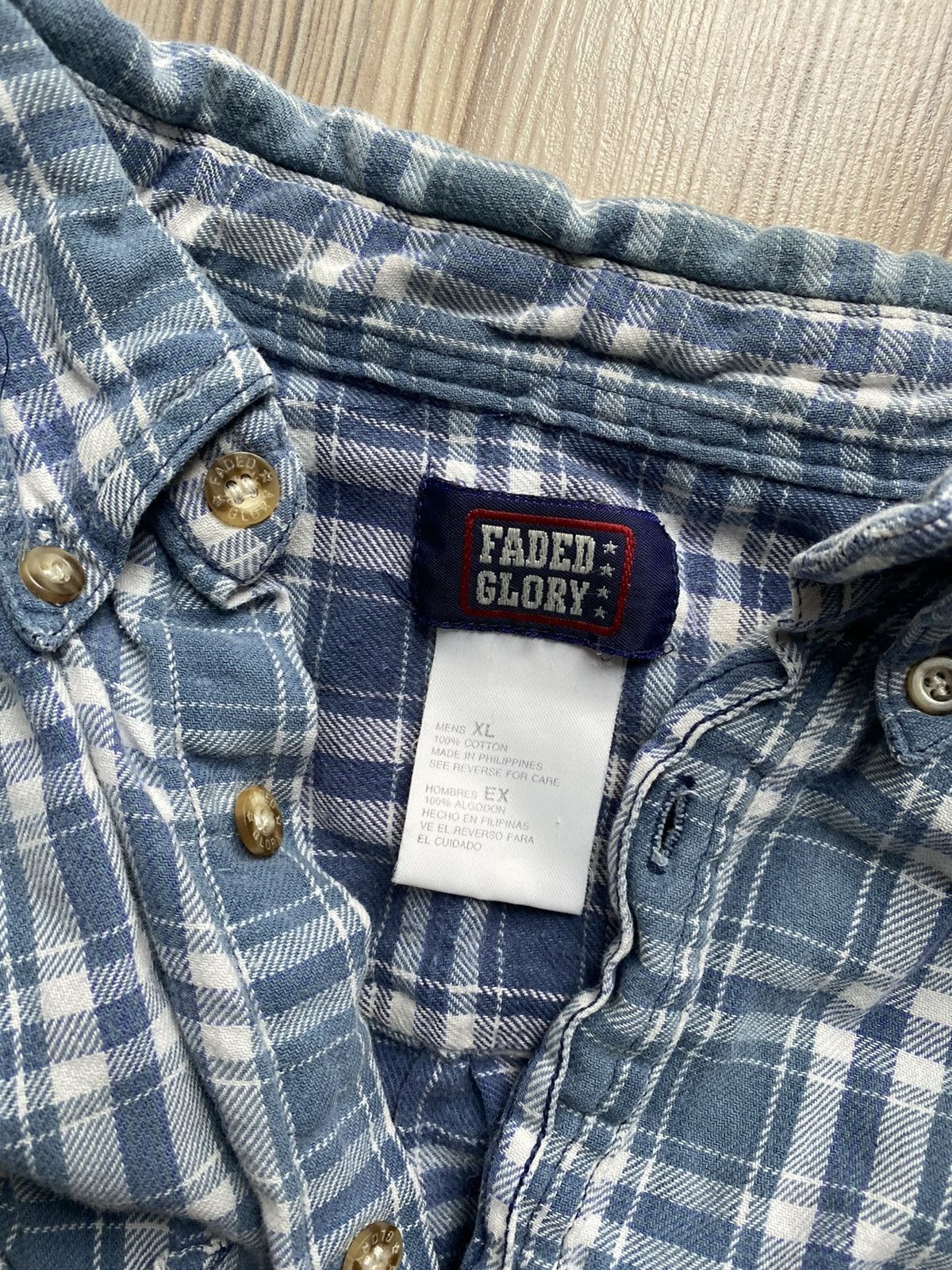 Faded Glory × Vintage Vintage 90s Flannel Size US L / EU 52-54 / 3 - 2 Thumbnail