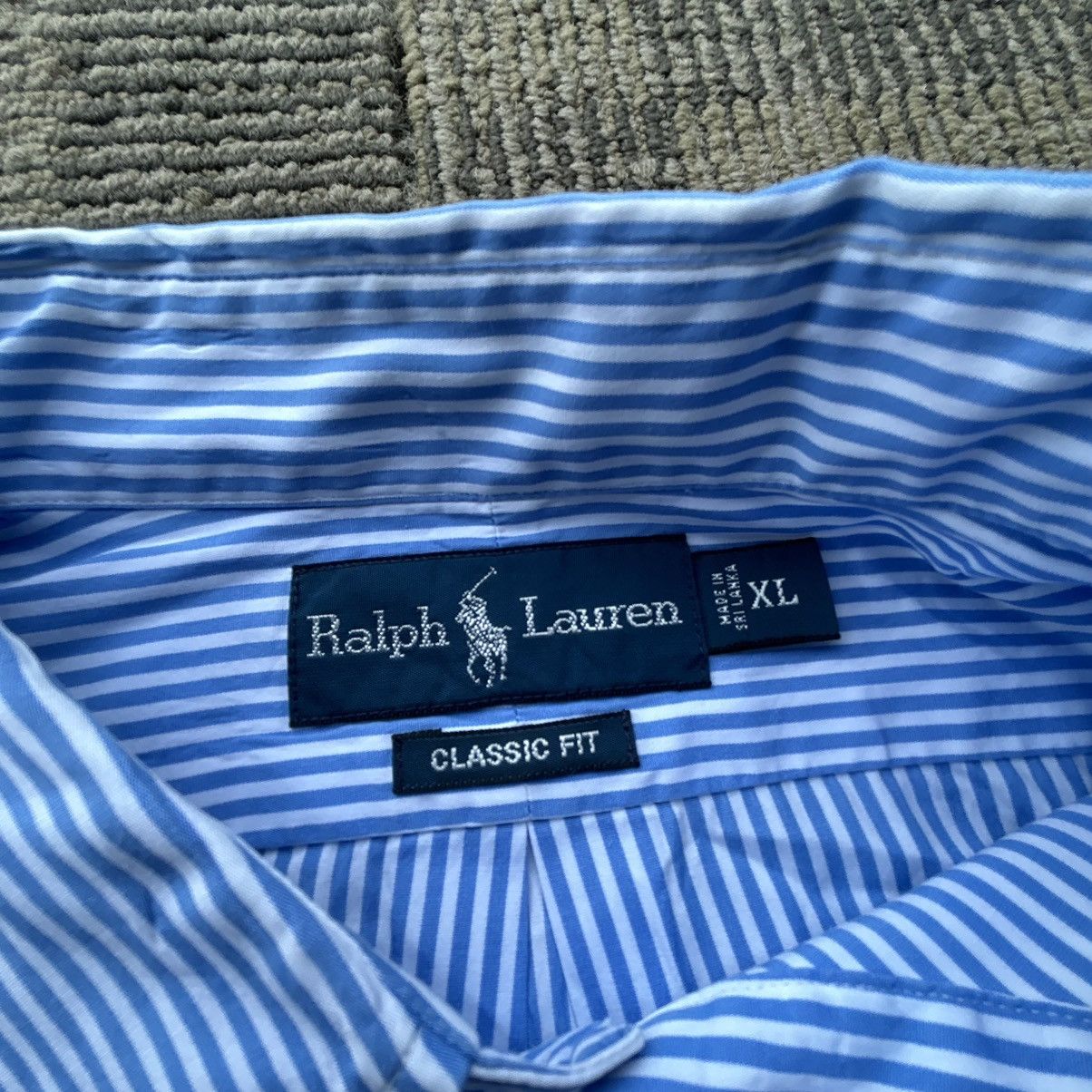 Polo Ralph Lauren Vintage Polo Ralph Lauren Blue/White Striped Button-Up Shirt Size US XL / EU 56 / 4 - 4 Thumbnail