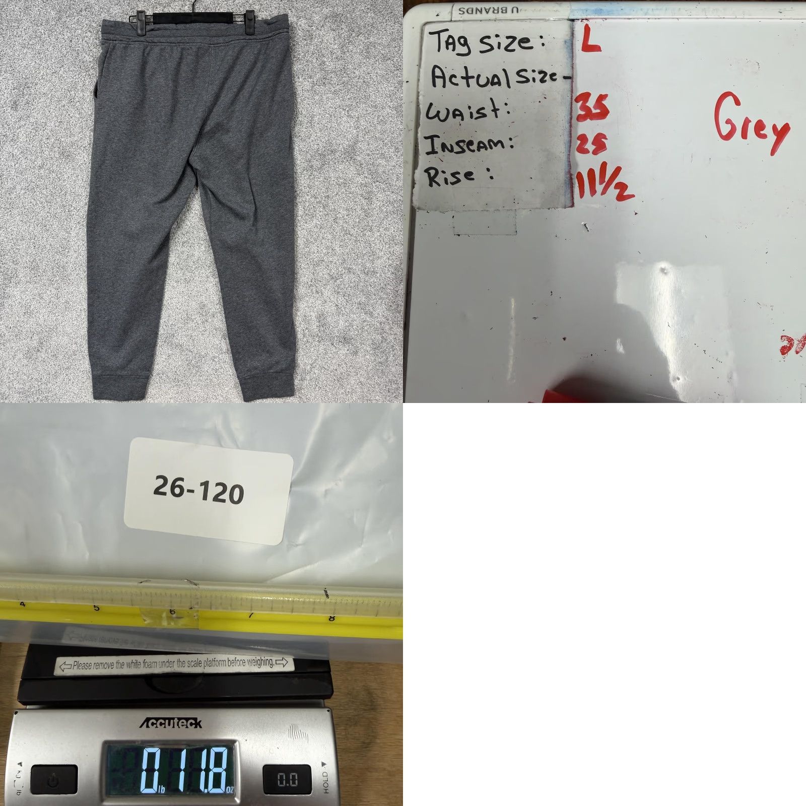 Under Armour Under Armour Pants Mens Large Gray Fleece Sweatpants Joggers 1366958 Size US 33 - 9 Thumbnail